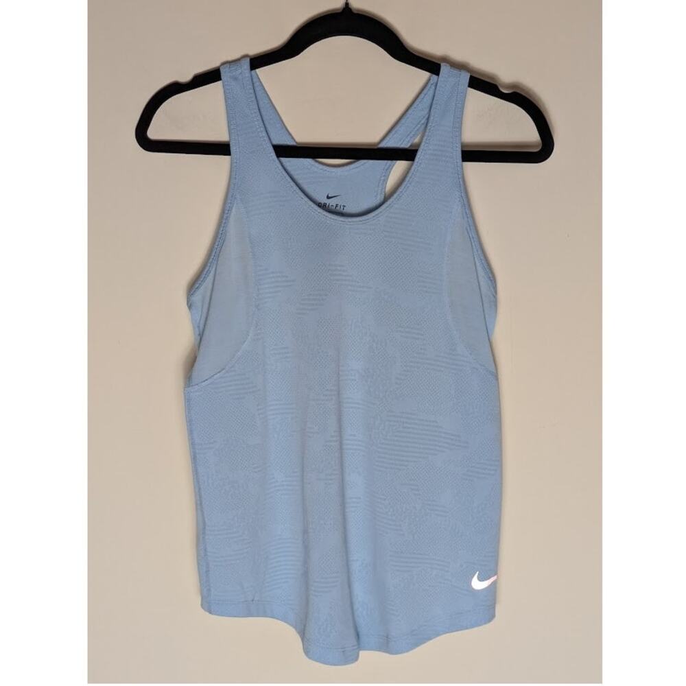 Nike Women's Med DRI-FIT Perforated Floral Pattern Mesh Racerback Athletic Tank